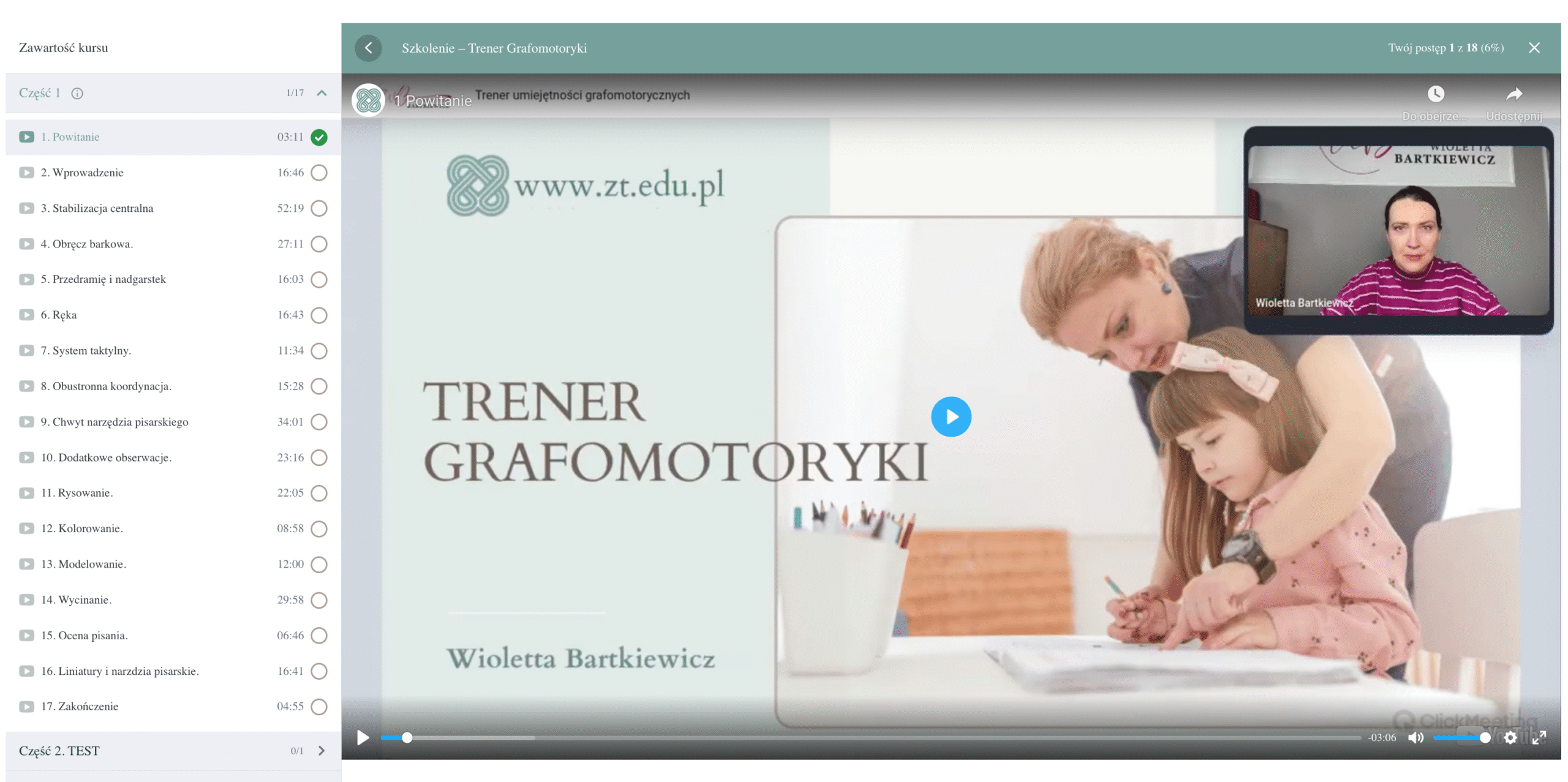 Zrzut ekranu platformy